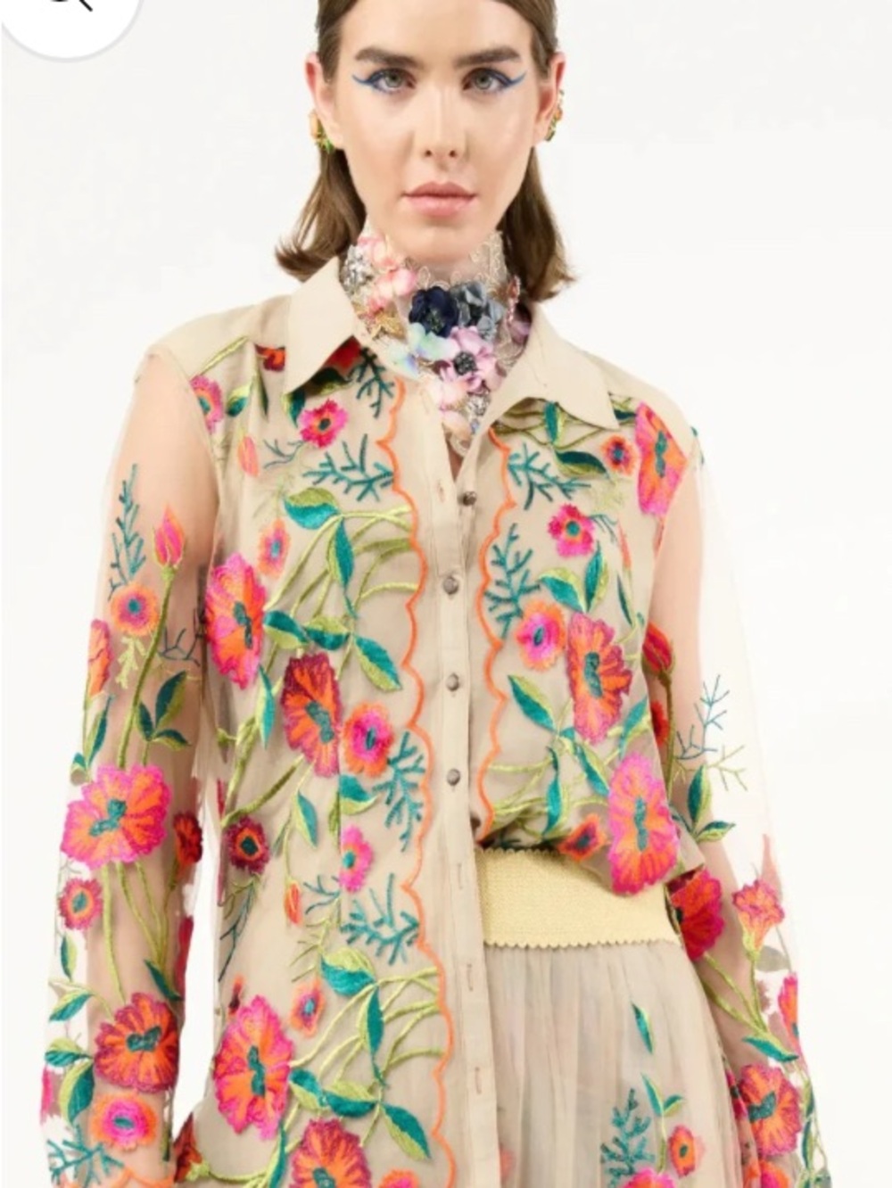 Aratta Vintage Tulips button up size Medium